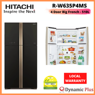 [BULKY] Hitachi R-W635P4MS Big French 4 Door Fridge 510L FREE Vacuum Container Gift Set (worth $109)