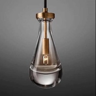 ZXKI VH Small Size Modern American Raindrop Glass Chandelier Creative Brass Hanging Ceiling Lamp for