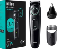 全新 百靈 Braun 3430 3-in-1 電動修剪器 剃鬚刀 剪髮器 20級長度調教 轉盤調校長度 有單有保養 Muligroom trimmer USB charging