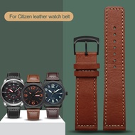 Genuine Leather Watch Strap for Citizen Sao Orange Eco-Drive Men's Bm7395 BM8475-26E 00f00x Waterproof Watchband 22mm Wristband