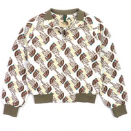 全新未使用 GUCCI THE NORTH FACE 21SS 648866 全幅 Logo 印花絎縫拉鍊飛行員夾克ブラウン/白色 M 碼 正品男款