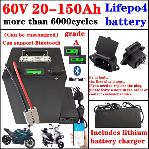 100Ah 60V 60Ah 80Ah 30Ah 60V 40Ah 150Ah 120Ah lifepo4 Lithium battery with Bluetooth APP BMS for Sco