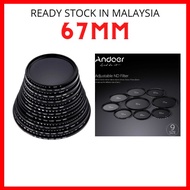 [ Local Ready Stock ] Andoer 67mm ND Fader Neutral Density Adjustable ND2 to ND400 Variable Filter f