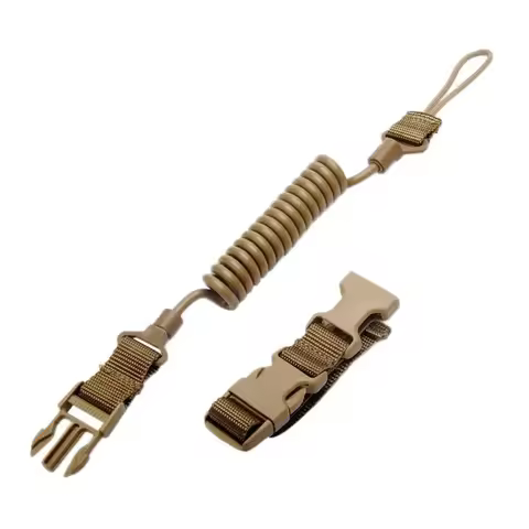 Military Tactical Lanyard Multi-purpose Spring Lanyard Pistol Secure Lanyard Rifle Sling Strap Shoot