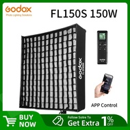 HTOH Godox FL150S 150W Portable LED Video Light Rollable Cloth Lamp with Honeycomb Grid Softbox + Re