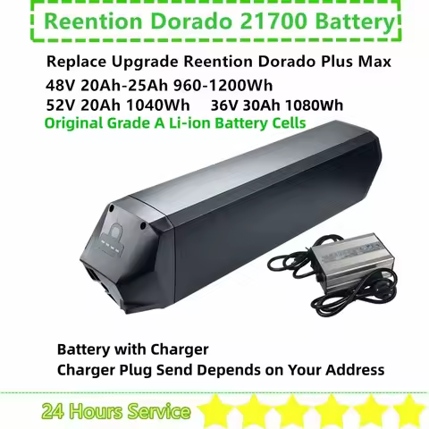 52V 20Ah 48V 20Ah 25Ah 21700 Reention Dorado Fat Tire Ebike Battery Upgrade for Ariel Rider X-Class 