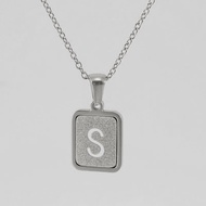 Stainless Steel Snake Bone Chain 26 Letter Necklace 18K Gold Square Shell 975