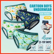 Cacti Keno 4Pcs Cotton Brief Children's Underwear Boys' Boxer Briefs Seamless Cartoon Pattern Briefs