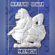 Ornamen pagar besi tempa klasik, aksesoris motif semar dua sisi muka bolak balik ukuran 40x40cm,  bahan pelat besi