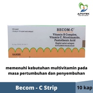 Becom - C Strip 10 kaplet vitamin B complex+C Multivitamin Daya Tahan Tubuh