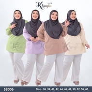 Tieya Plain Blouse Blaus Panjang Labuh Muslimah Plain Baju Kerja Wanita Lengan Panjang