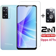 Oppo A77s Flim 2 in 1 Screen Protector Full Cover Tempered Glass For Oppo A77s A57 A77 s 4G 5G Front
