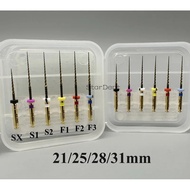 6Pcs/Pack Dental Endodontic Root Canal Files SX-F3 21/25/28/31mm Dentist Rotary files for Root Canal