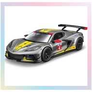 【DIRECT FROM JAPAN】Bburago 1/24 Chevrolet Corvette C8.R #4 2020 Le Mans Race Gray Diecast Car
