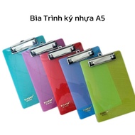 A5 Single Plastic Signing Cover, A5 Size File Clip Cover, Durable Plastic Striped Cover