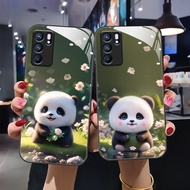DMY cute panda case OPPO Reno 6 6Z 8Z 8T 8 pro 7Z 7 5Z 5F 5 4 3 2F 2 R9S R11 R15 Pro R17 tempered glass cover