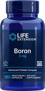 Boron 3mg 180 Veg Caps - Triple Boron Complex with Boron Citrate, Glycinate, Aspartate - 3 mg Capsul