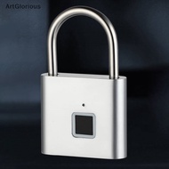 AG Smart Fingerprint Padlock Waterproof Biometric Fingerprint Keyless Door Lock USB Rechargeable Security Padlock For House Unlock SG