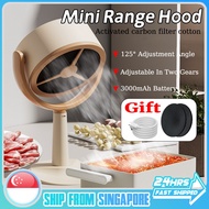 SG（Stock）Desktop Range Hood Portable Mini Range Hood Removable Range Hood With Filter Cotton 3000mAh Charging Portable