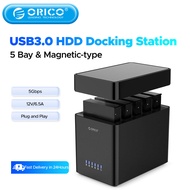 ORICO DS ซีรีส์5อ่าว3.5นิ้ว USB ชนิดกล่องใส่ฮาร์ดดิสก์ SATA เป็น USB USB 3.0 HDD เคสที่มีพลังงาน12V6