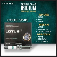 【Lotus Spark Plug 9305】Iridium Long Life | N*K 4912 Replacement For Toyota/Nissan/Perodua/Subaru/Maz