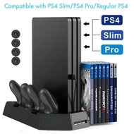 PS4/Slim/Pro Vertical Stand 2 Controller Charger Charging Dock Cooling Fan Game Holder for Playstation 4