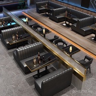 Table Chair Card Seat Bar KTV Leisure Restaurant Hotel Retro Clear Bar Combination Music Sofa Milk T