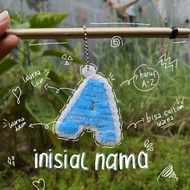 GANTUNGAN AZ Letter Initial Keychain AZ Initial Pipe Cleaner Keychain/ AZ Initial Feather Wire Keych