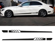 2pcs Car Sticker Racing Stripe Body Side Skirt For Mercedes Benz GLE GLC GLS AMG GLK GLA CLS CLA w211 w212 W210 w203 W204 W205 W176 E260 E200 A B C E Class