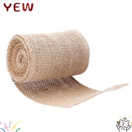 YYE Jute Roll, 3Meter Yellow Burlap Roll, Webbing Wired Edge Hessian Fabric Wedding Decoration