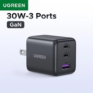 UGREEN GaN Charger Plug 2C1A 30W PD3.0 USB C Phone Charger For Phone Tablet iPad