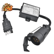 Trailer Connector USA 4-Pin Flat Plug to European7-Pin Connector 4 to 7 Trailer Light Converter Circ
