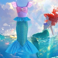 Princess Ariel Mermaid Girls Dress Carnival Party Kids Clothes Birthday Gift