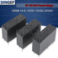 5PCS 5V 12V 24V Power Relays G5NB-1A-E- 5VDC 12VDC 24VDC 5A 250VAC 4PIN G5NB-1A-E-24VDC G5NB-1A-E-12