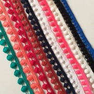 Pom pom cotton thread, size 7mm to 1.5 cm (5 meter cord)