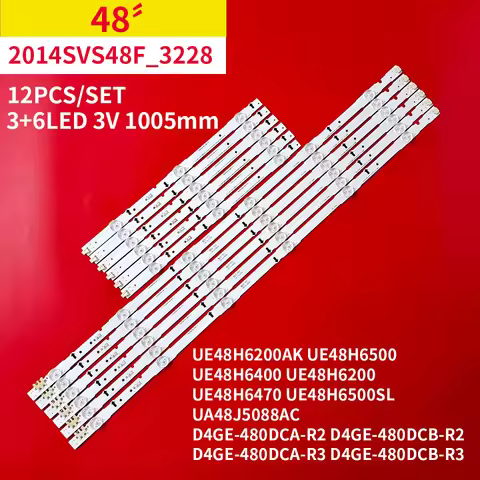 12Pcs/Set LED Backlight Strips for Samsung 48" TV UE48H6200AK UE48H6500 UE48H6400 UE48H6200 UE48H647