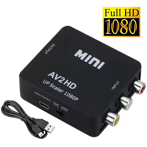 1080P Mini AV to HDmi Converter RCA CVBS to HDmi Adapter AV2HD Video Audio Converter For VCR DVD PS3
