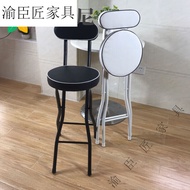 ST-🚤Yuchenjiang Stool Folding Bar Chair Cushion Bar Stool Foldable Steel Chair Folding Chair High Chair Customization NK