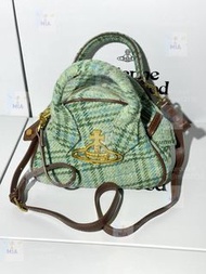 💖Vivienne Westwood 西太后 綠色毛呢保齡球 斜挎包 單肩包