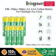 EBL 240pcs 260pcs 1.5V AA AAA Carbon Zinc Battery Carbon Batteries for Flashlight Clock Toy Wireless