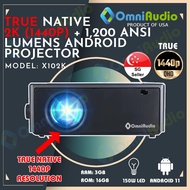 [TRUE NATIVE 1440P / 2K RESOLUTION ANDROID 11 | 1,200 ANSI LUMENS] SHORT THROW QHD PROJECTOR - OMNIAUDIO FHD 8K ULTRA BRIGHT 1,200 ANSI LUMENS ANDROID PROJECTOR WITH NETFLIX/DISNEY+/PRIME VIDEO CERTIFICATION | RAM: 3GB | ROM: 16GB | ANDROID 11