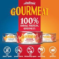 OzPro GourMeat,Chicken and Salmon,Chicken Pâté,Chicken and Tuna,Made with 100% real meat or fish.