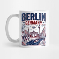 BERLIN gERMANY aRCHITECTURAL sKYLINE cITY lANDSCAPE iLLUSTRATION - Berlin Tea Mug