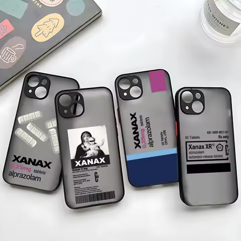 XANAX Chill Pill Phone Case For iPhone 16 15 14 13 12 11 Mini Pro Max X XR XSMax 7 8 Plus Matte Tran