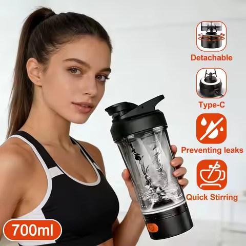24.64oz Electric Automatic Protein Shaker Cup Portable Fully Stirring Whey Protein Shaker Bottle wit