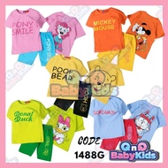 Ready stock Playset girl shortpants 1y-6y monkey kids (1488G)