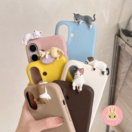 Korean Cat Cute Case For Vivo Y35 Y35M Y16 Y51s Y51T X100 Pro X90 X90s X80 X70T S1 iQOO Neo 7 6 SE 5