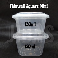 [25 SET] Thinwall Food Container DM Square Mini 120ml 150ml Thinwall SQUARE Mini/ 120ml 150ml