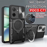 POCOC71 Casing For Xiaomi POCO C71 C 71 POCOC71 PocoPhone C71 4G 5G Metal Magnetic Ring Holder Shock