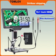TOMLOV 10.1 Inch HDMI Digital Microscope with Multimeter Soldering USB Microscopio for Electronic PC